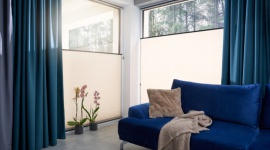 Żaluzje wewnętrzne plisowane do pokoju wielofunkcyjnego